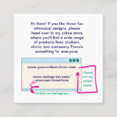 プロモーションカスタマイズ可能な名刺 スクエア名刺 (裏面)