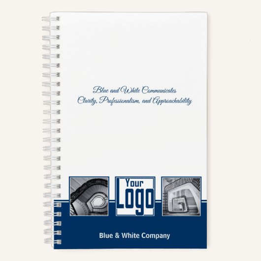 プロモーションカスタムイメージブルーホワイト会社 ノートブック (正面)