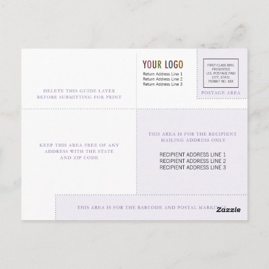 プロモーションカスタムビジネスはがき会社のロゴ ポストカード (裏面)