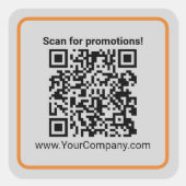 プロモーションカスタムマーケティング資料のQRコード スクエアシール (正面)
