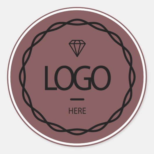 プロモーションカスタムロゴ茶色のフレームパッケージ ラウンドシール (正面)