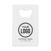 プロモーションカスタム付き会社のロゴとスローガン クレジットカード栓抜き (正面)