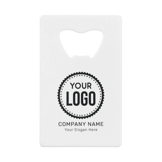 プロモーションカスタム付き会社のロゴとスローガン クレジットカード栓抜き (正面)