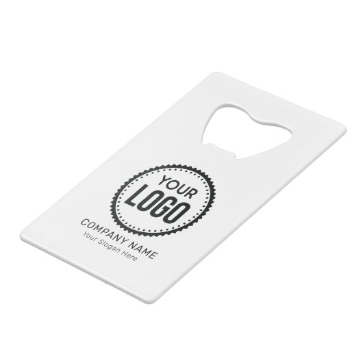 プロモーションカスタム付き会社のロゴとスローガン クレジットカード栓抜き (正面アングル)