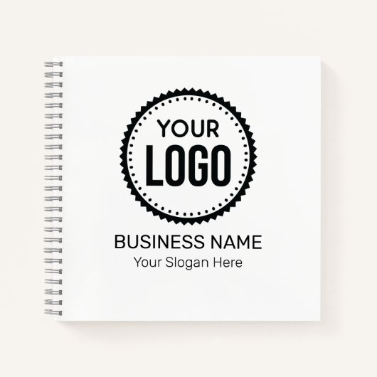 プロモーションカスタム付き会社のロゴとスローガン ノートブック (正面)