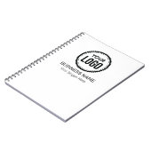 プロモーションカスタム付き会社のロゴとスローガン ノートブック (左側)