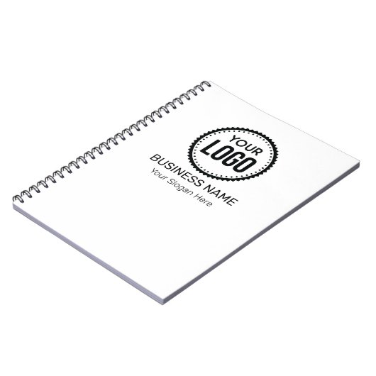 プロモーションカスタム付き会社のロゴとスローガン ノートブック (左側)