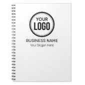 プロモーションカスタム付き会社のロゴとスローガン ノートブック (正面)