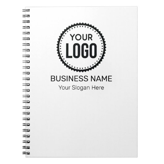 プロモーションカスタム付き会社のロゴとスローガン ノートブック (正面)