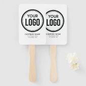 プロモーションカスタム付き会社のロゴとスローガン ハンドファン (正面&裏面)