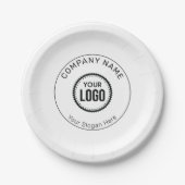 プロモーションカスタム付き会社のロゴとスローガン ペーパープレート (正面)