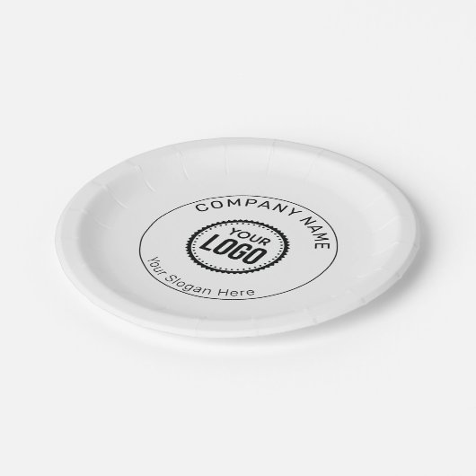 プロモーションカスタム付き会社のロゴとスローガン ペーパープレート (アングル)