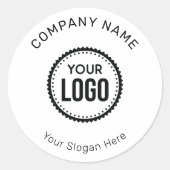 プロモーションカスタム付き会社のロゴとスローガン ラウンドシール (正面)