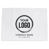 プロモーションカスタム付き会社のロゴとスローガン ラージペーパーバッグ (正面)