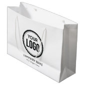 プロモーションカスタム付き会社のロゴとスローガン ラージペーパーバッグ (正面アングル)