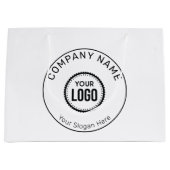 プロモーションカスタム付き会社のロゴとスローガン ラージペーパーバッグ (正面)