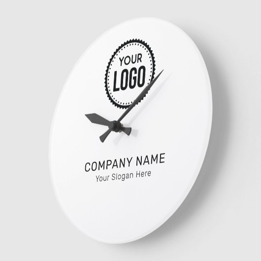プロモーションカスタム付き会社のロゴとスローガン ラージ壁時計 (傾斜)