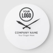 プロモーションカスタム付き会社のロゴとスローガン ラージ壁時計 (正面)