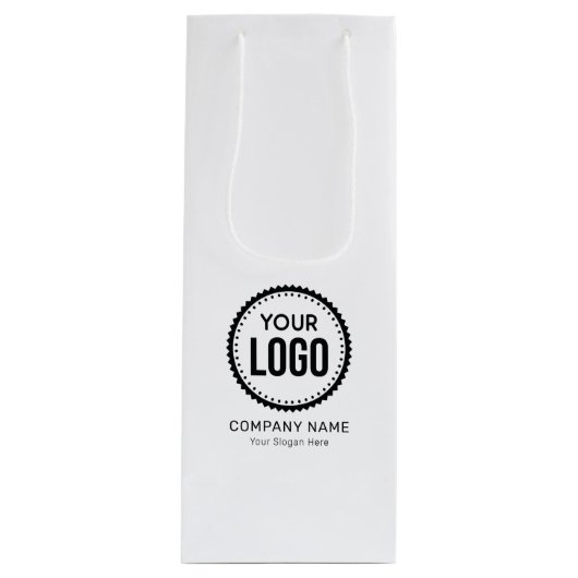 プロモーションカスタム付き会社のロゴとスローガン ワインギフトバッグ (正面)