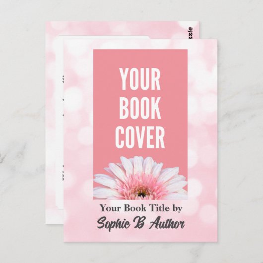 プロモーションカスタム用作家ピンク本はがき ポストカード (正面/裏面)