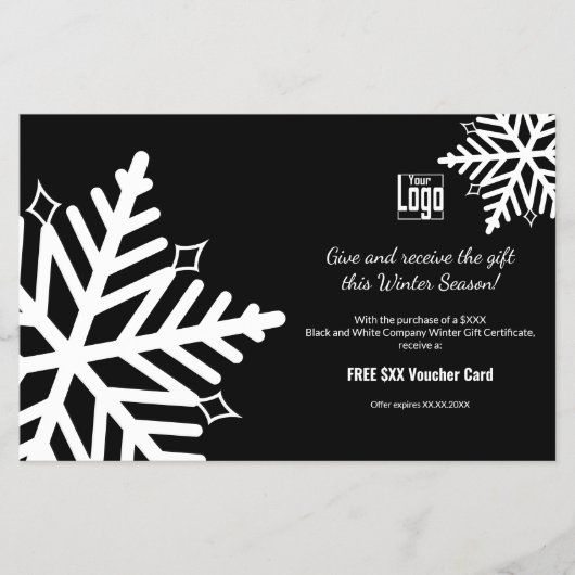 プロモーションクラシックスノーフレークウィンターブラック&ホワイト チラシ (正面)