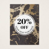 プロモーションコードブラック金ゴールド大理石割引カード (正面)