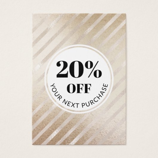 プロモーションコード金ゴールドストライプ割引カード (正面)