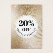 プロモーションコード金ゴールドトロピカルグリッター割引カード (正面)