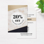 プロモーションコード金ゴールドブラックカラーブロック割引カード (デスク)