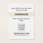 プロモーションコード金ゴールドヘリンボーン割引カード (裏面)