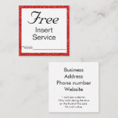 プロモーションサービスまたは割引カード スクエア名刺 (正面/裏面)