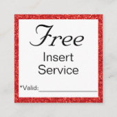 プロモーションサービスまたは割引カード スクエア名刺 (正面)