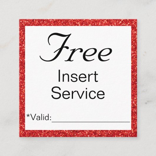 プロモーションサービスまたは割引カード スクエア名刺 (正面)