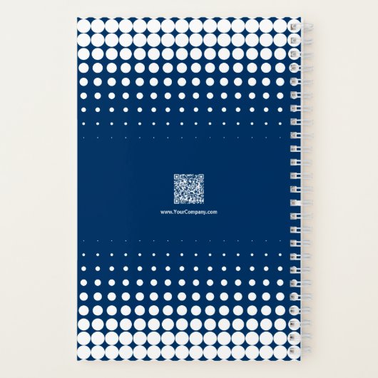 プロモーションハーフトーンブルーホワイトスモールビジネス ノートブック (裏面)