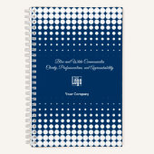 プロモーションハーフトーンブルーホワイトスモールビジネス ノートブック (正面)