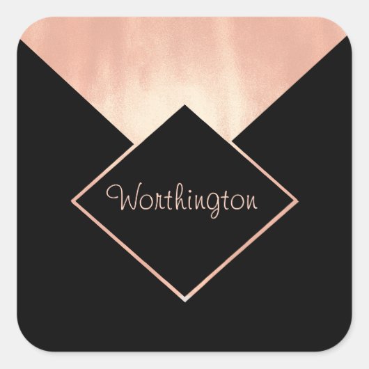 プロモーションビジネスバラ金ゴールドメタリックフェミニン スクエアシール (正面)