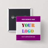 プロモーションビジネスロゴと文字ボタンの例 缶バッジ (正面&裏面)