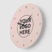 プロモーションビジネスロゴブランド赤面ピンク ラージ壁時計 (傾斜)