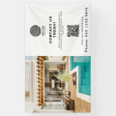 プロモーションビジネスロゴ写真QRコード 横断幕 (縦)