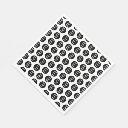 プロモーションビジネスロゴ白黒パターン スタンダードランチョンナプキン (角)