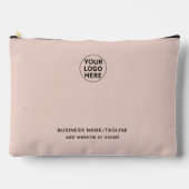 プロモーションビジネスロゴ&文字赤面ピンク アクセサリーポーチ (正面)