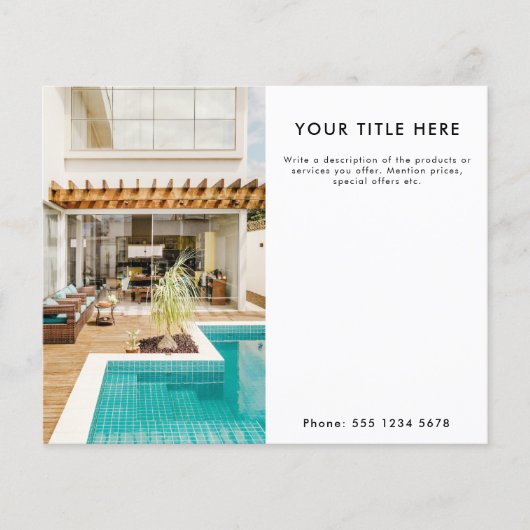 プロモーションビジネス半面ページフォトバナーと文字 チラシ (正面)