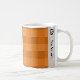 プロモーションピクセルパターングレーブラックオレンジ コーヒーマグカップ