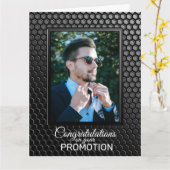 プロモーションブラック幾何学模様カスタム写真 カード (黄色い花)