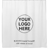 プロモーションブラック&ホワイトビジネスロゴ&文字 シャワーカーテン (正面)