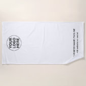 プロモーションブラック&ホワイトビジネスロゴ&文字 ビーチタオル (正面)