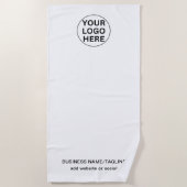 プロモーションブラック&ホワイトビジネスロゴ&文字 ビーチタオル (正面)