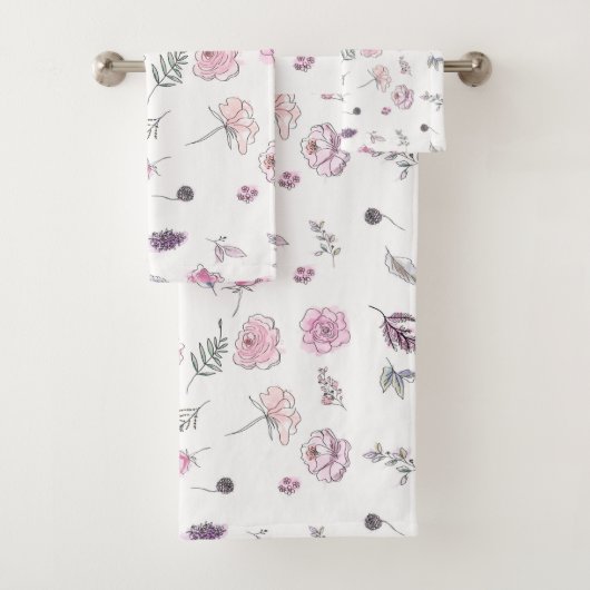 プロモーションボヘミアンシックフローラボホガールピンク バスタオルセット (インサイチュ)