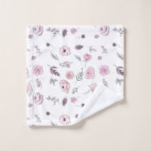 プロモーションボヘミアンシックフローラボホガールピンク バスタオルセット (ウォッシュタオル)