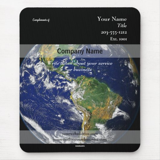 プロモーションマウスパッドワールドイメージ – HAMbyWG マウスパッド (正面)